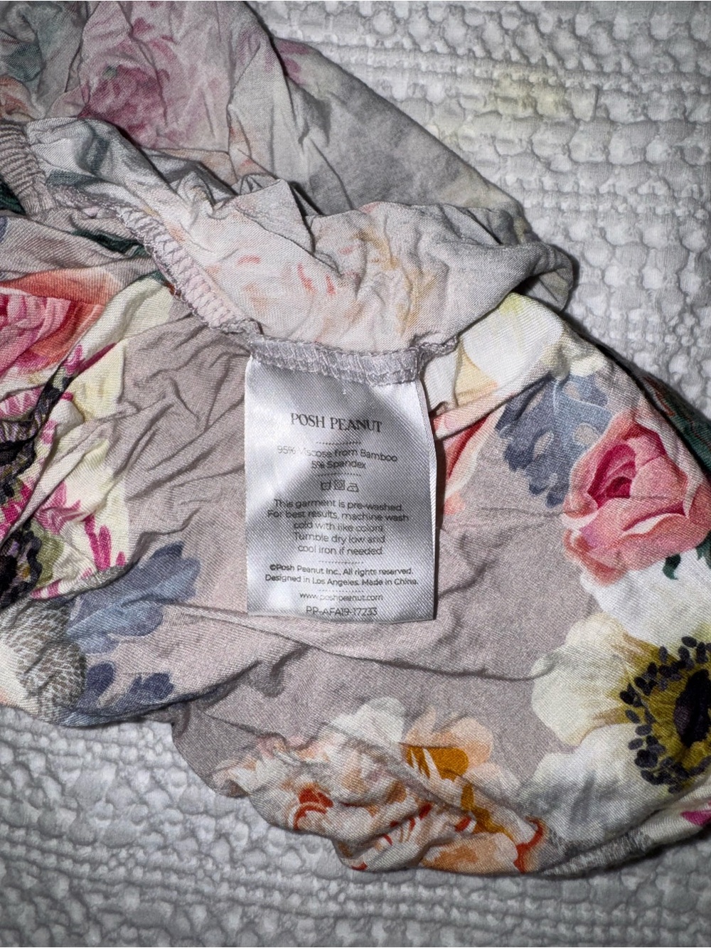 Posh Peanut Floral Changing Pad cover - Blush, Cream, Pink - Picture 2 of 2